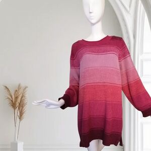 Penningtons Ombre Red and Pink Sweater